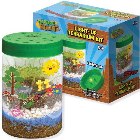Nature Bound Light-up Terrarium Kit with Built-in LED – Mini Grow Garden Jar wit