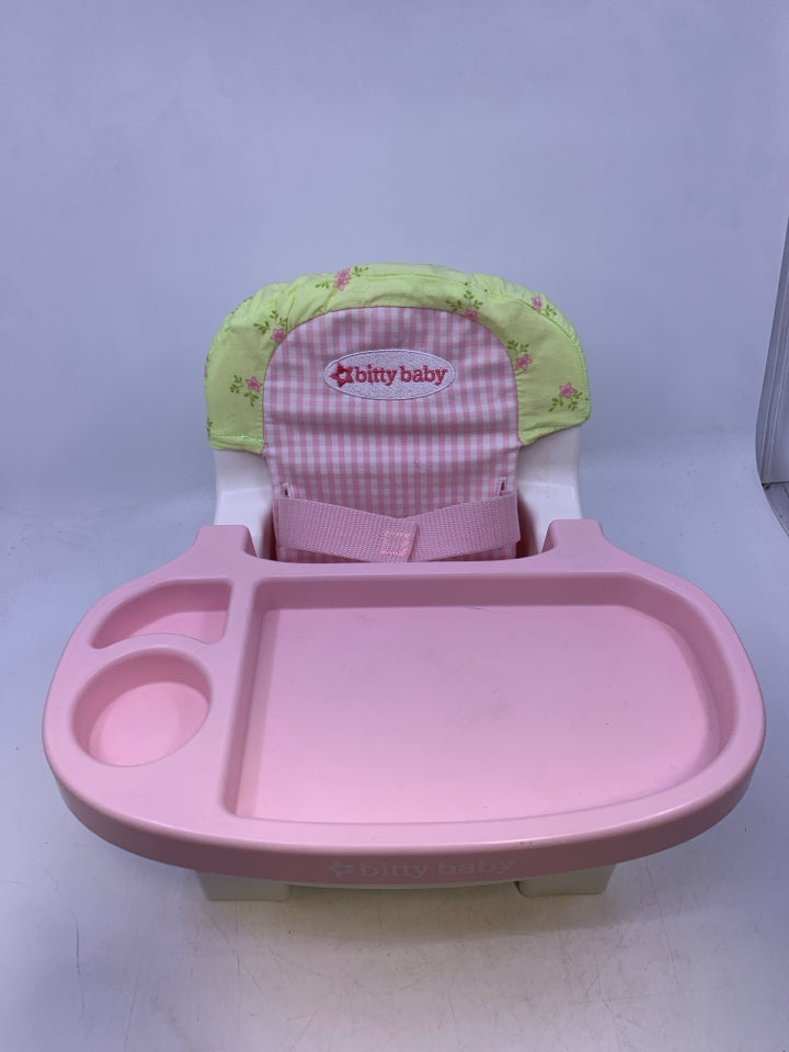 American Girl Bitty Baby Pink Booster Seat Feeding Chair