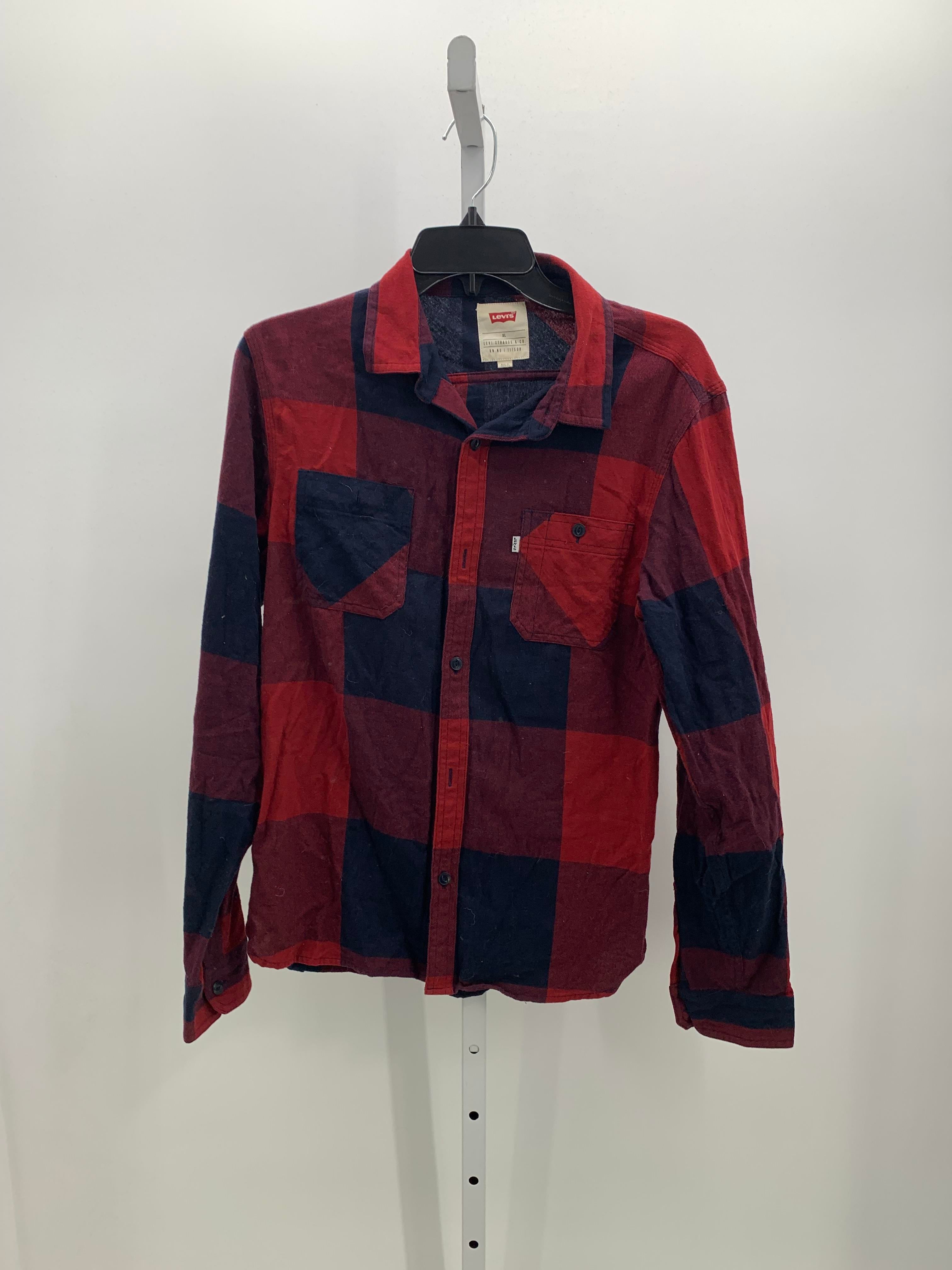 NAVY PLAID BTN DOWN
