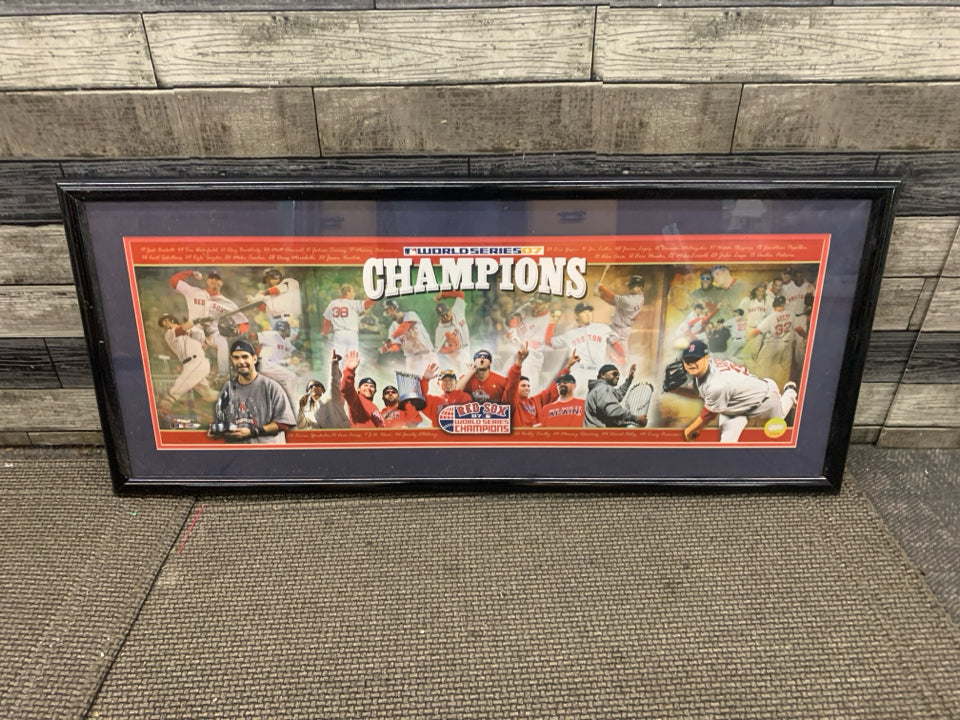 RED SOX WORLD SERIES 2007 CHAMPIONS WALL HANGING.