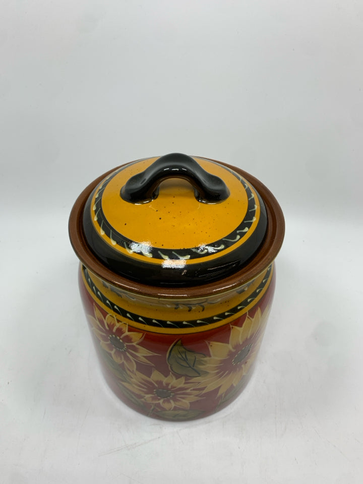 RED SUNFLOWER CANISTER.