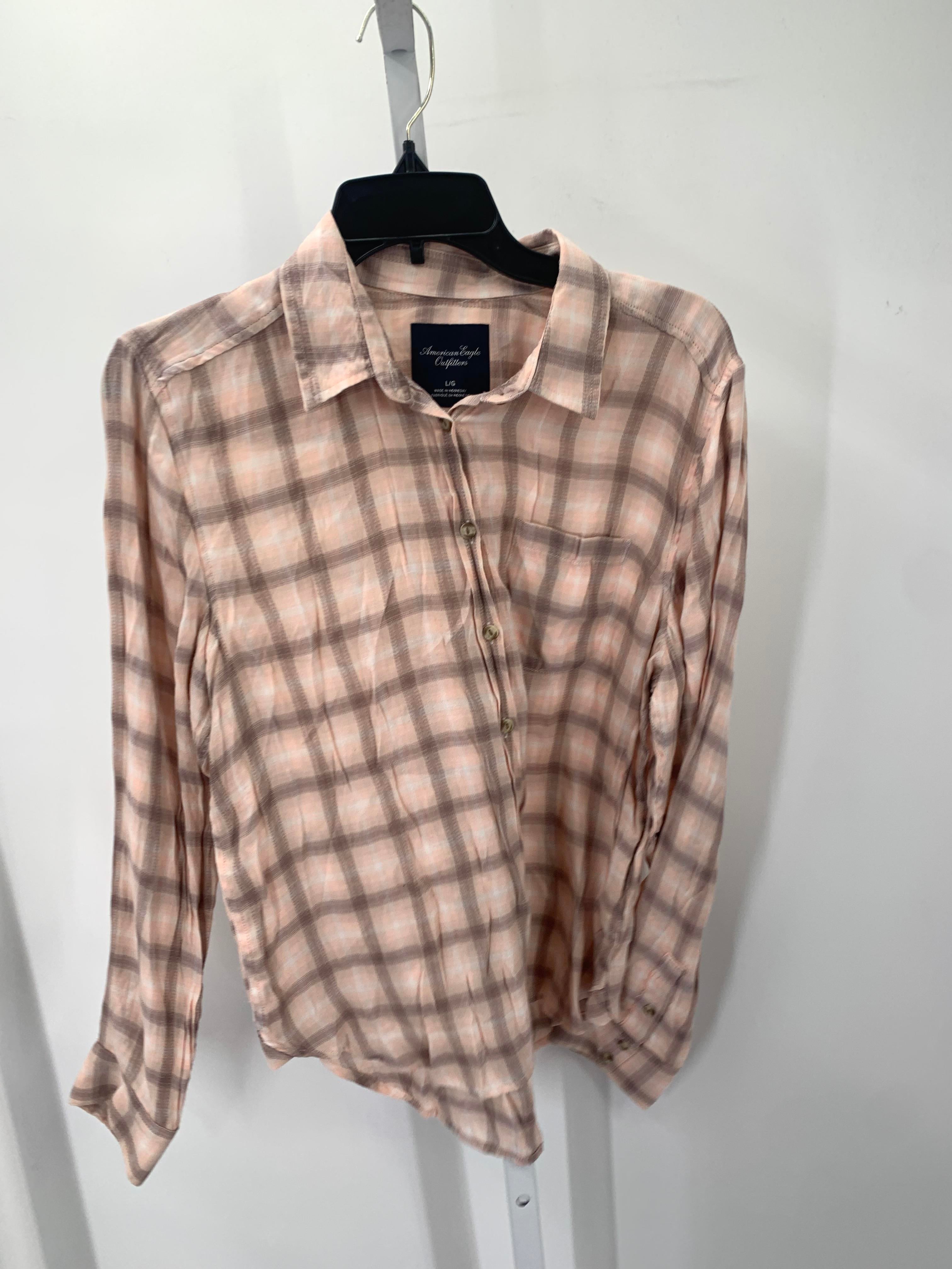 American Eagle Size L Juniors Long Sleeve Shirt
