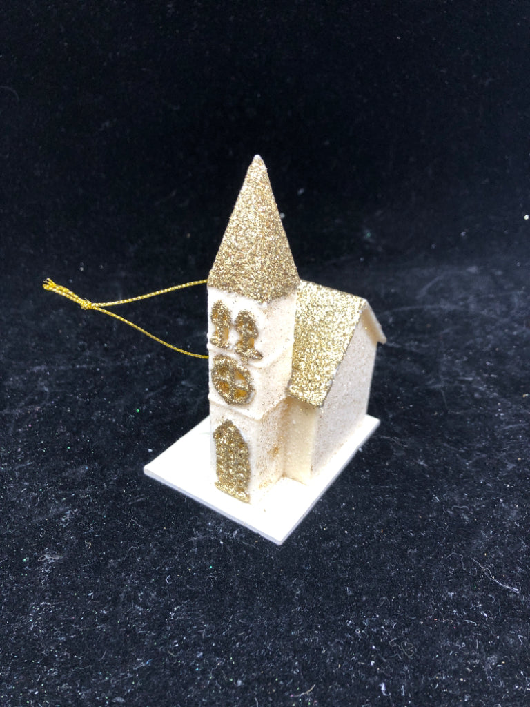GLITTER CHURCH ORNAMENT.