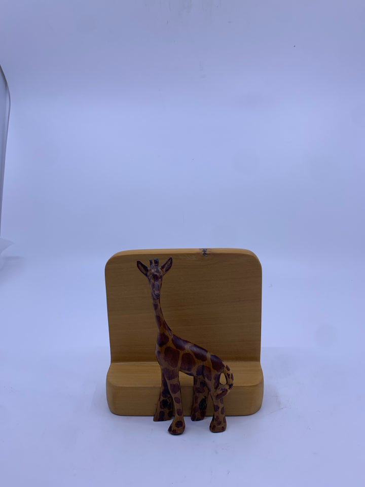 1 WOOD GIRAFFE BOOK END.