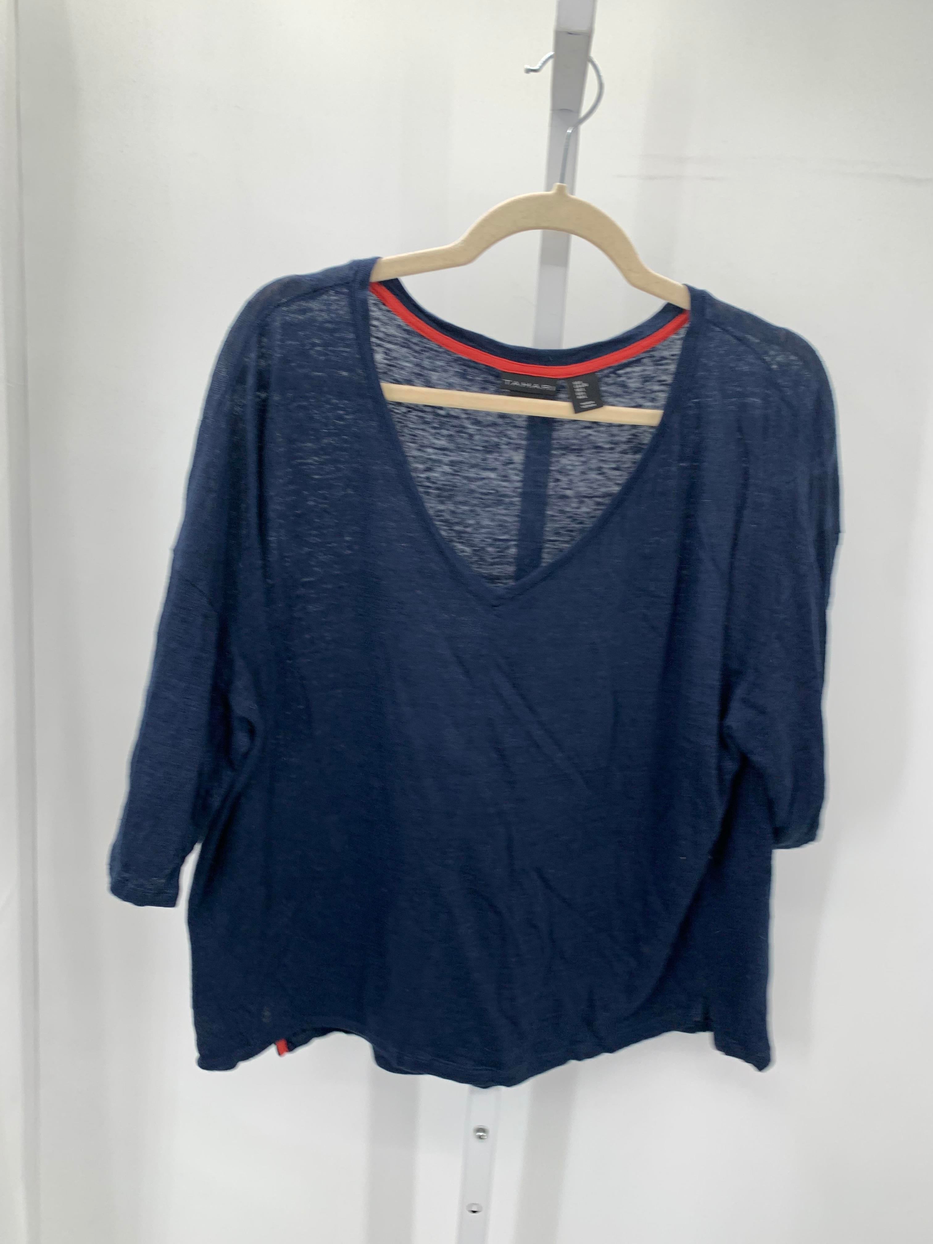 Tahari Size Large Misses Short Sleeve Shirt
