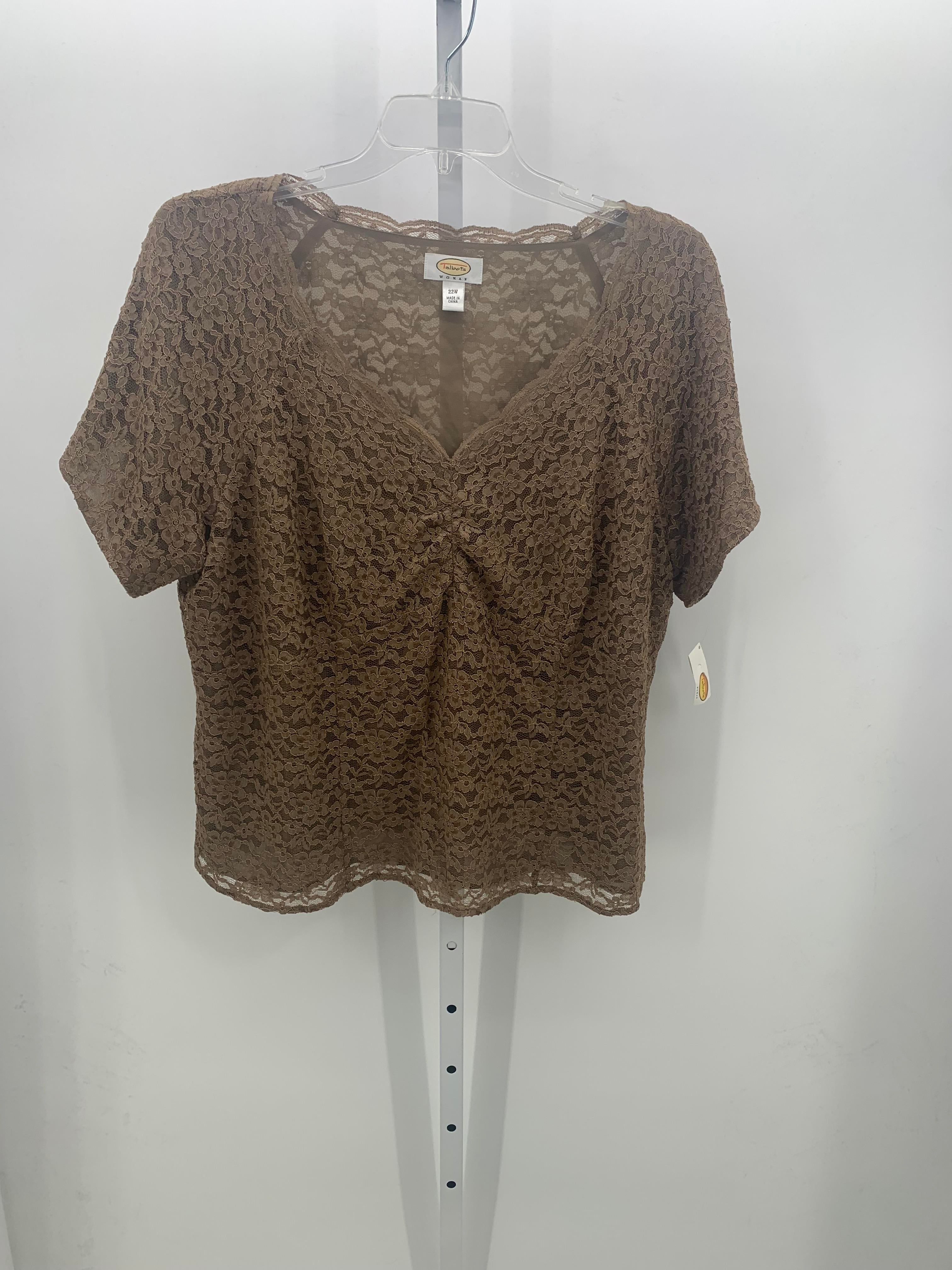 Talbots Size 22 W Womens Short Sleeve Shirt