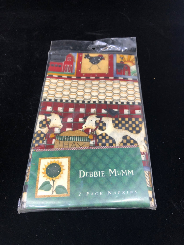 DEBBIE MUMM 2PC PRIMITIVE DESIGN NAPKINS.