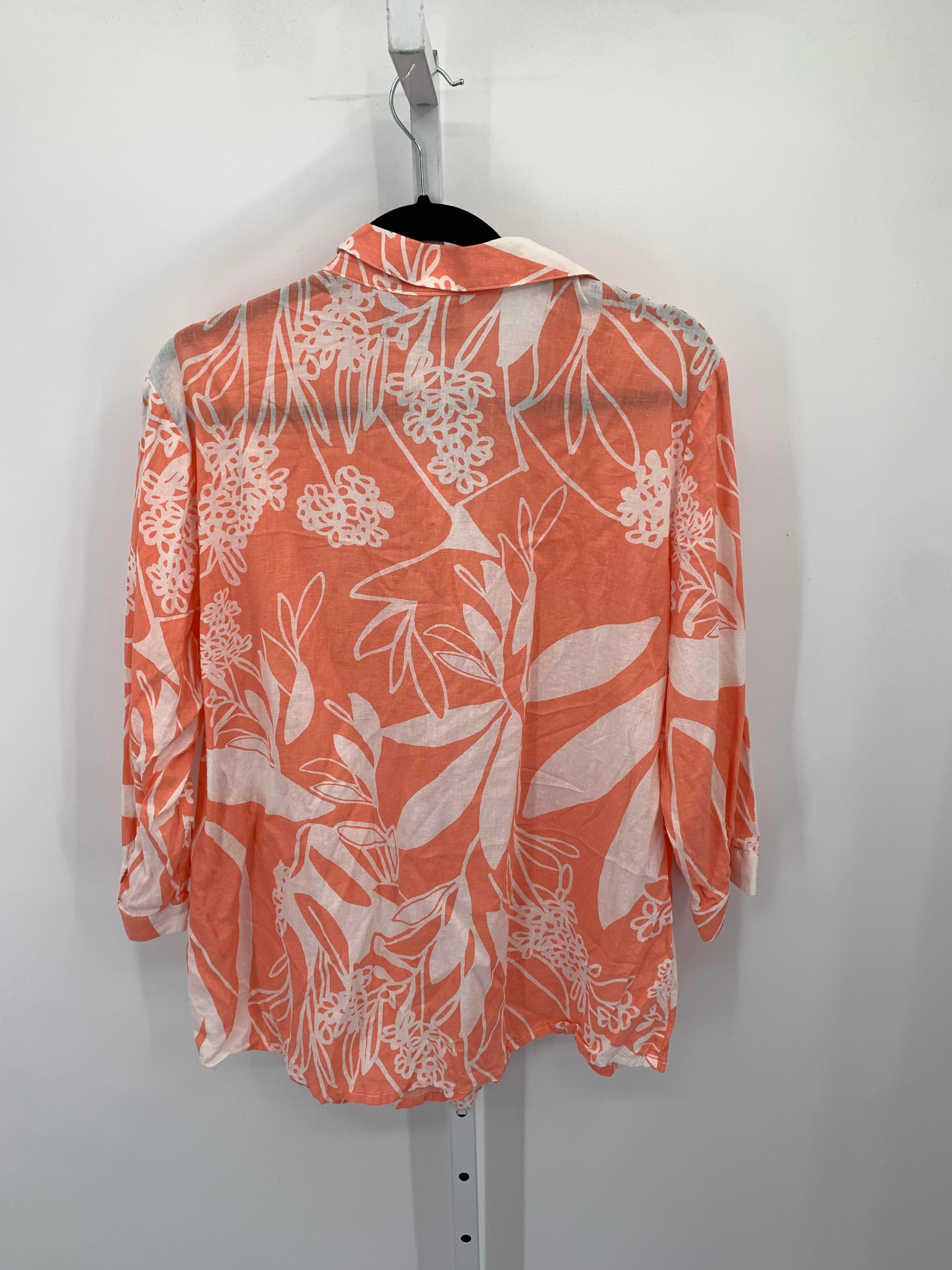 Chico's Size Large Misses 3/4 Sleeve Shirt