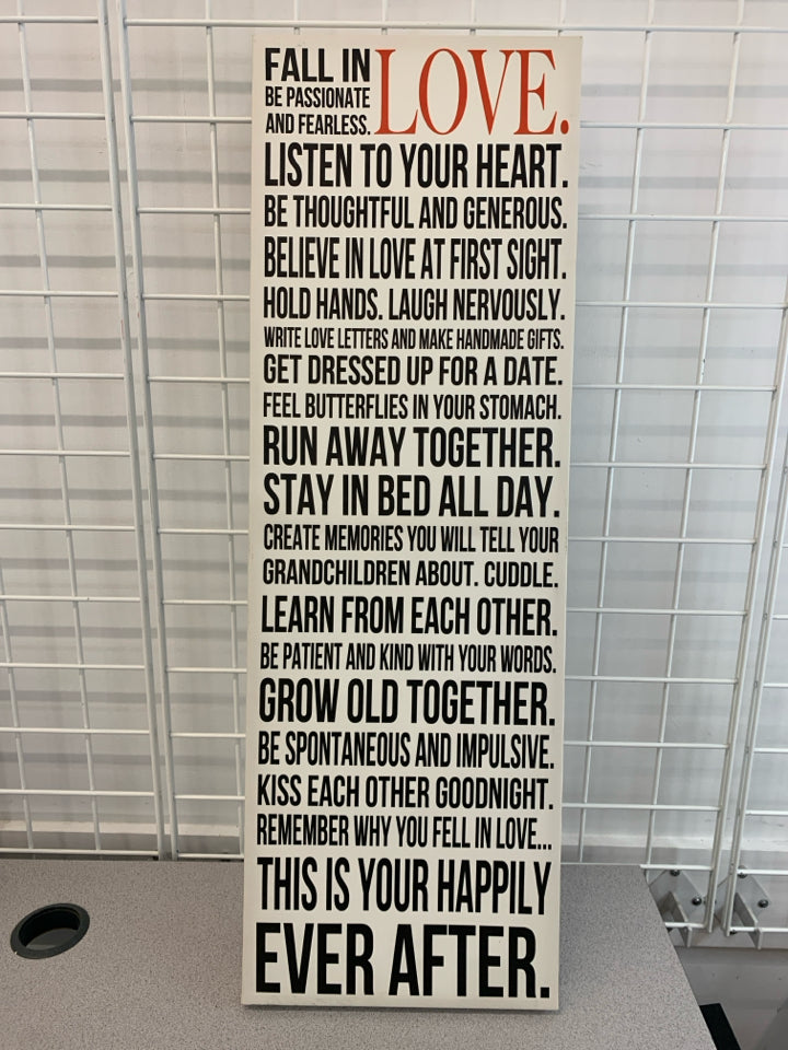 FALL IN LOVE CANVAS WALL DECOR.