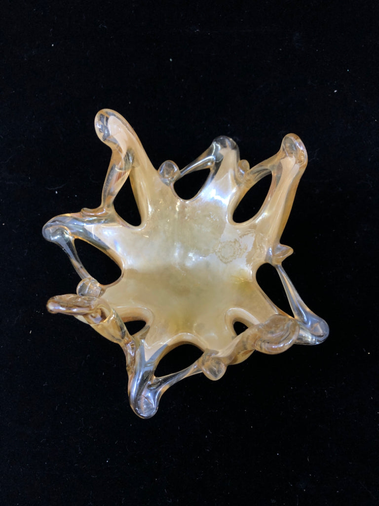 GOLD GLASS ABSTRACT TABLE ART.