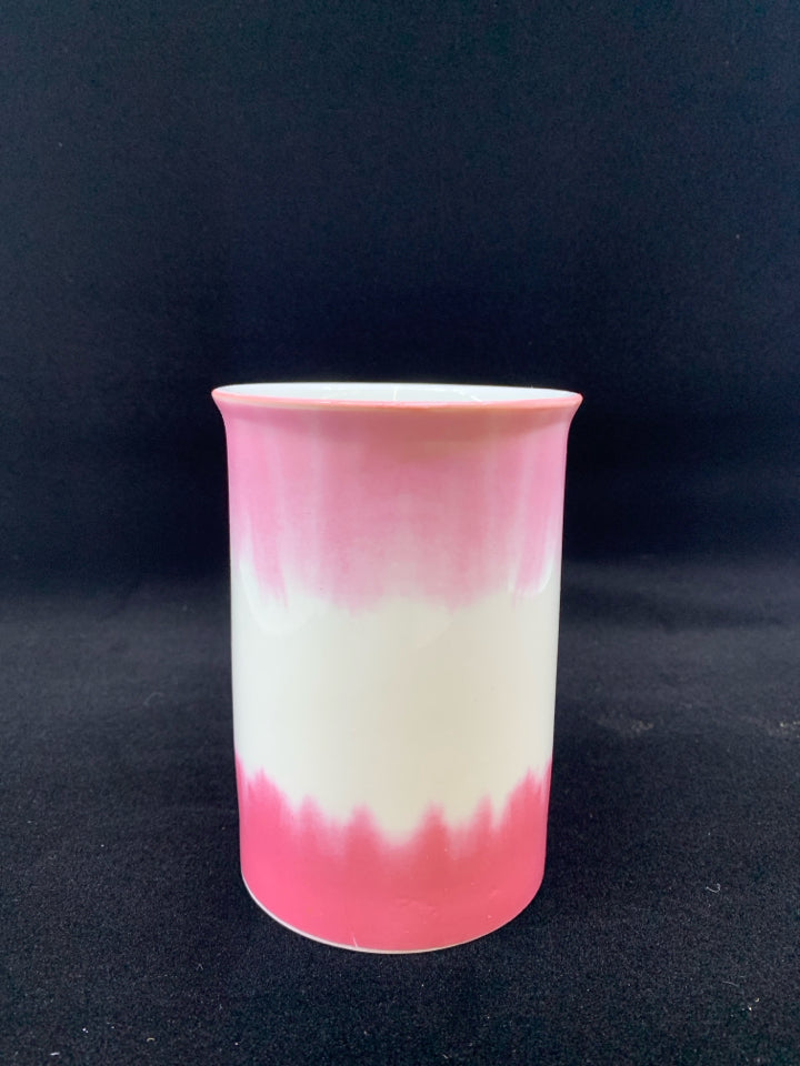 PINK, WHITE OMBRE PENCIL CUP.