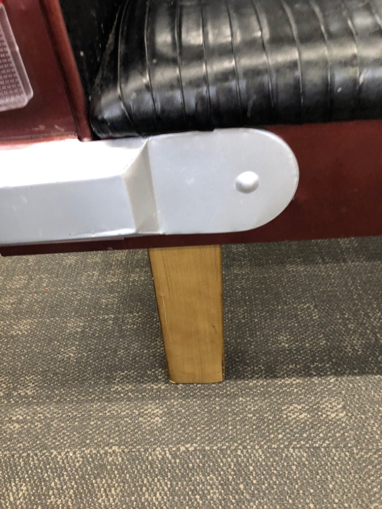VTG STYLE CAR COUCH- LIGHTS & BLUETOOTH SPEAKER ON WOOD LEGS.