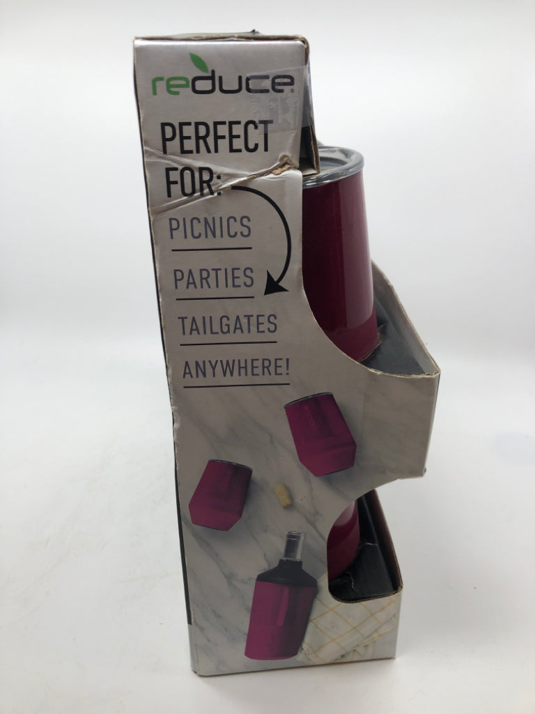 NIP MAROON WINE COOLER SET.