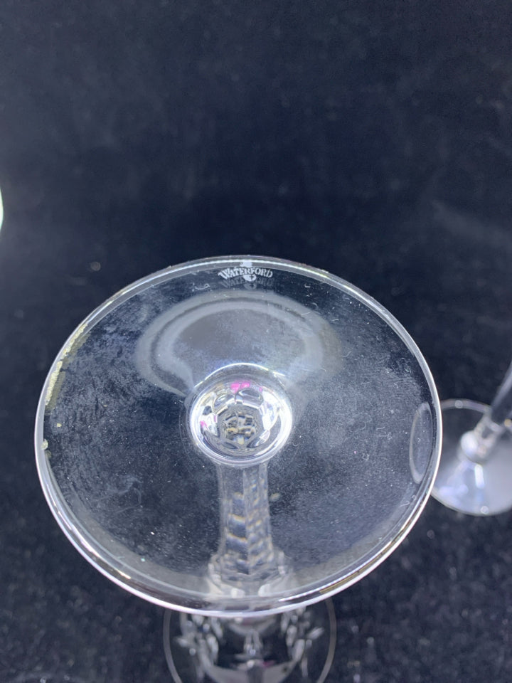 2 WATERFORD CUT GLASS CHAMPAGNE FLUTES.
