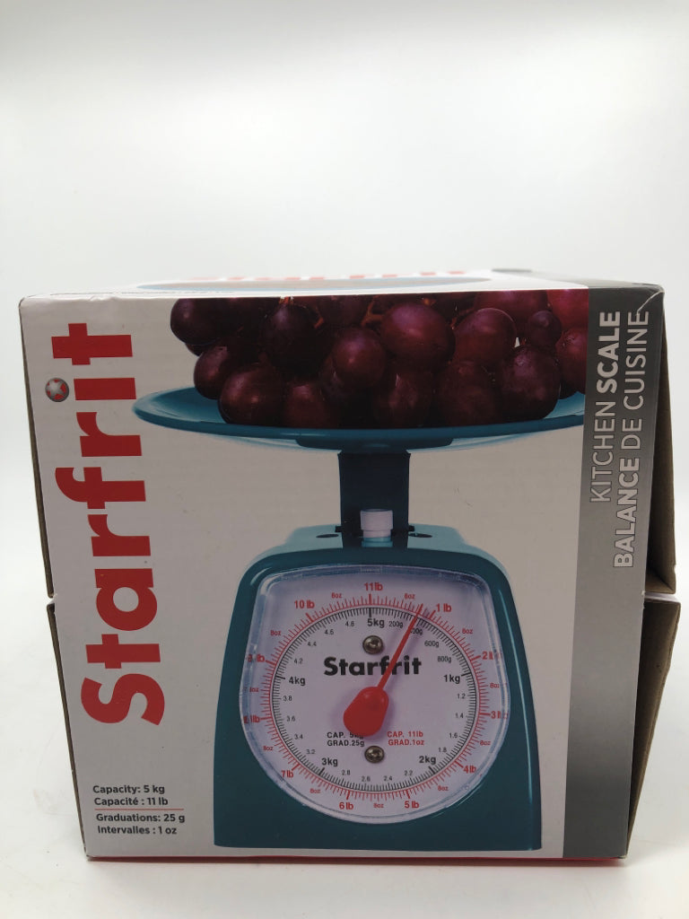 NIB BLUE STARFRIT KITCHEN SCALE.