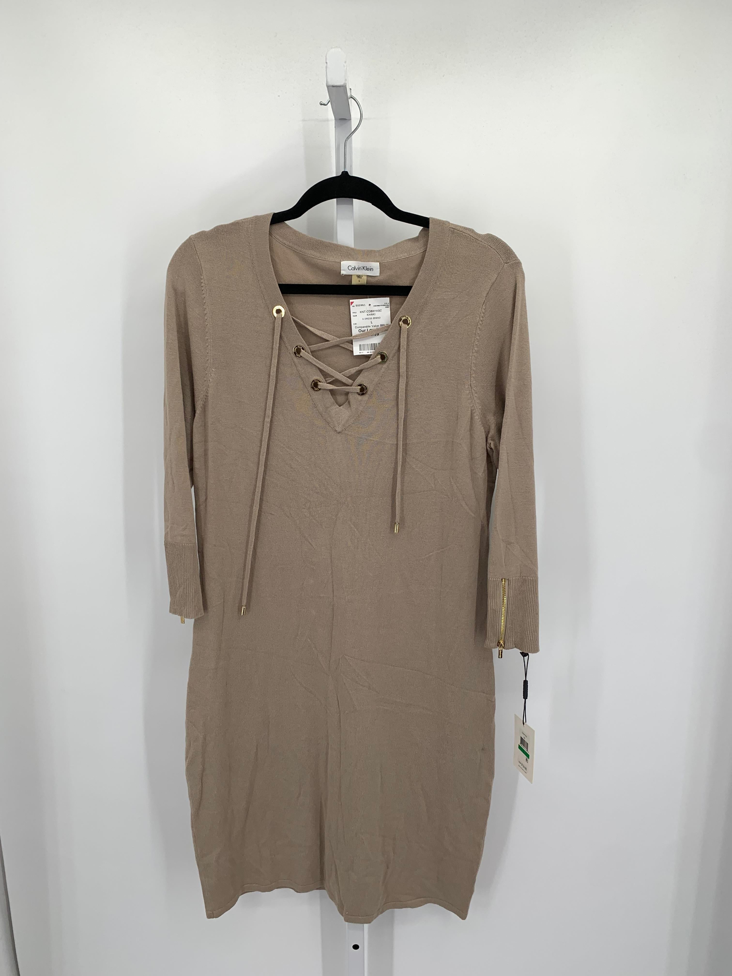 Calvin Klein Size Large Misses Long Sleeve Dress