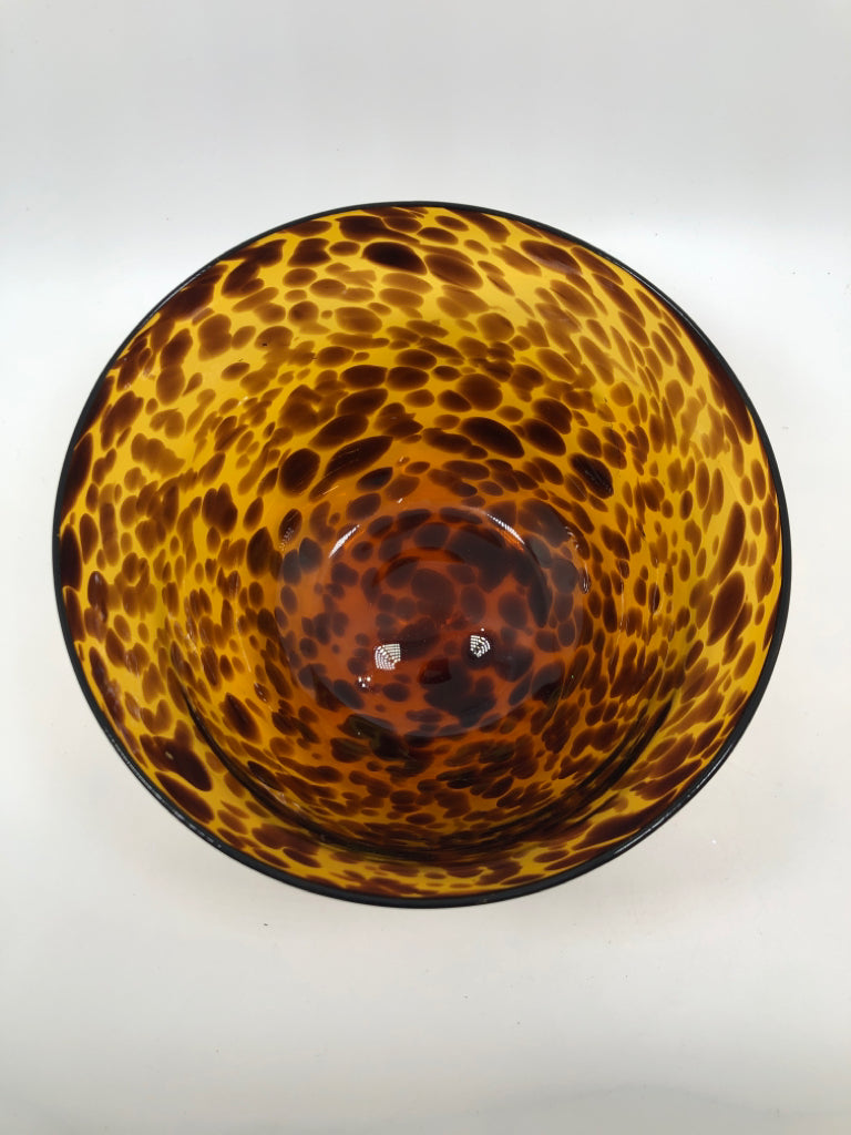 BLACK/BROWN GLASS BOWL.