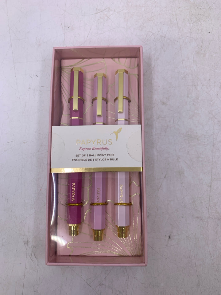 NIP 3 PINK PENS PAPYRUS.