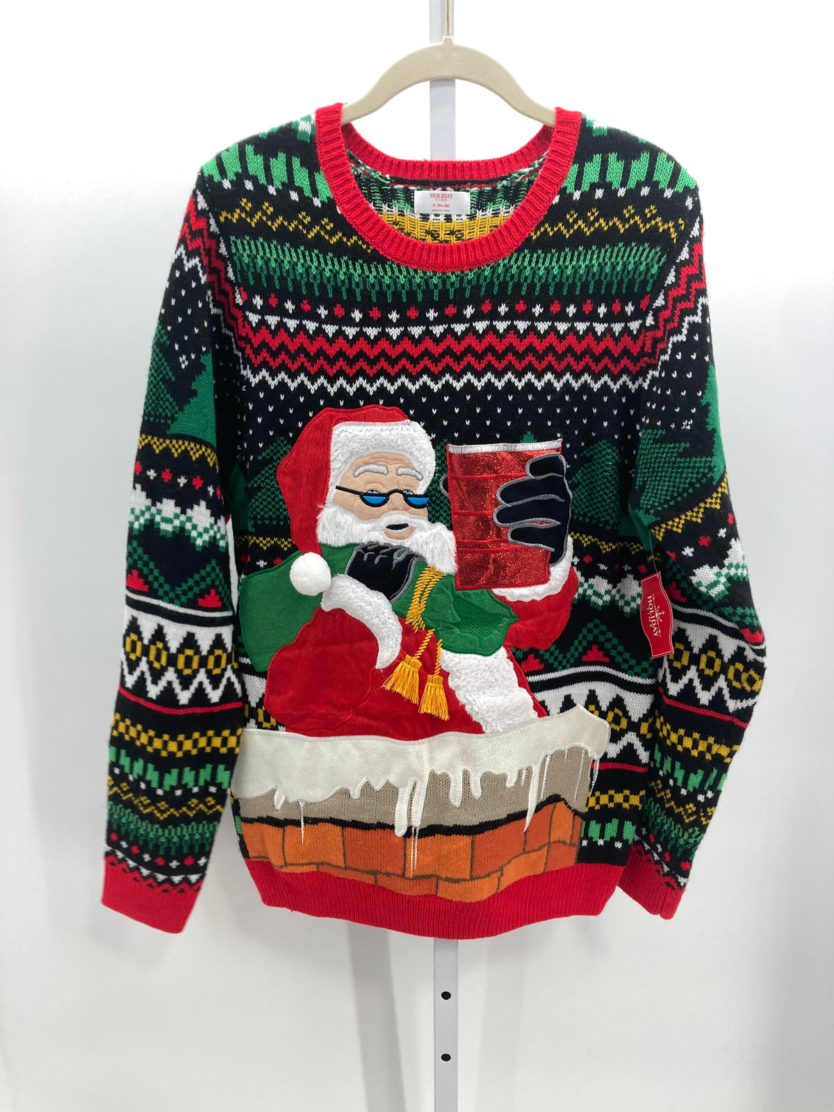NEW SANTA WITH CUP HOLDER SWEATER