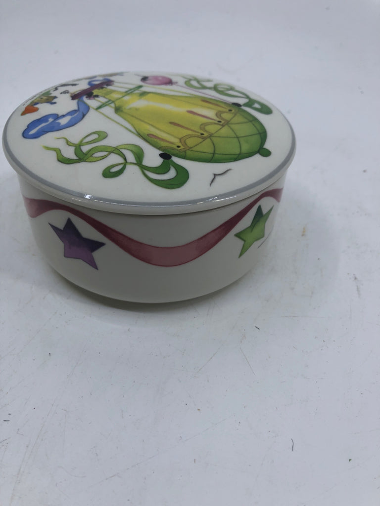 VILLEROY & BOCH HOT AIR BALLOON TRINKET BOX W LID.