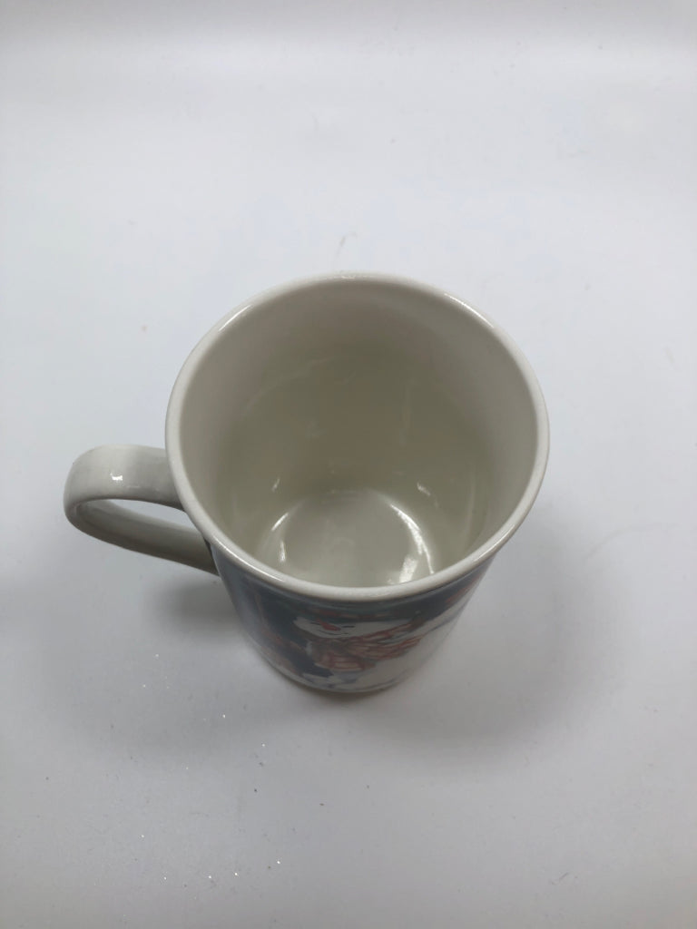 4 SNOWMAN MUGS - THOMSON POTTERY.