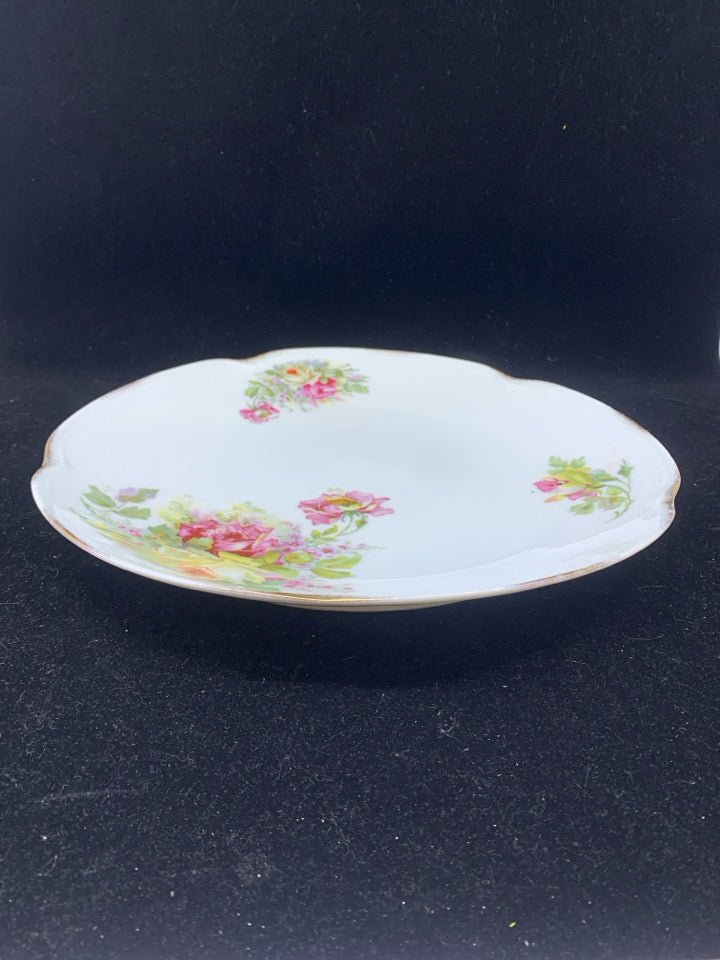 VTG PINK FLORAL SERVING PLATE.