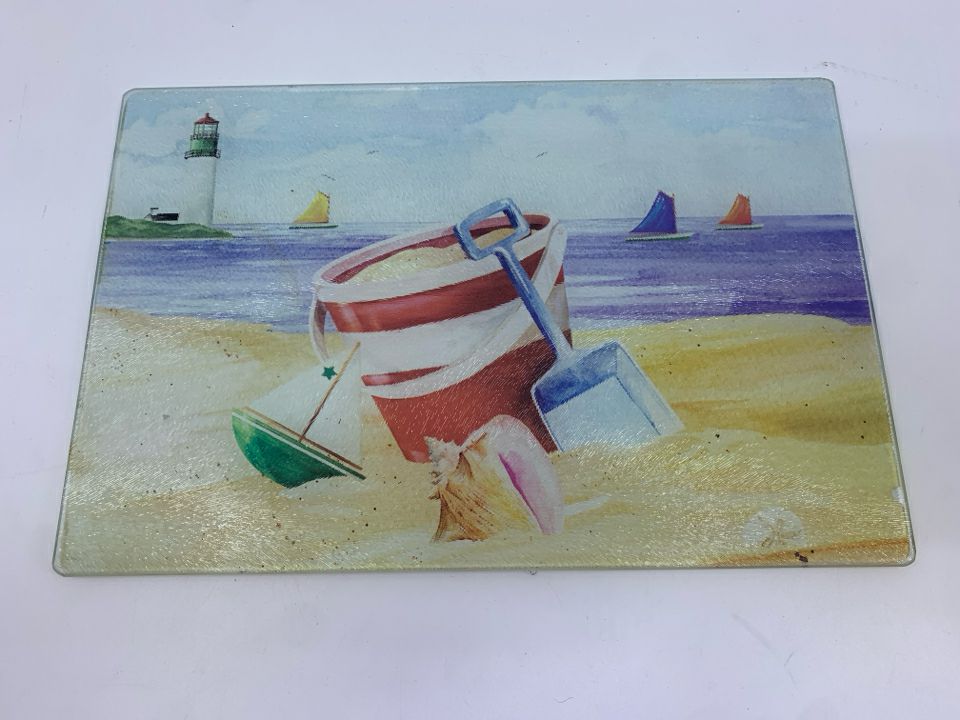 GLASS BEACH SCENE CUTTING BOARD.