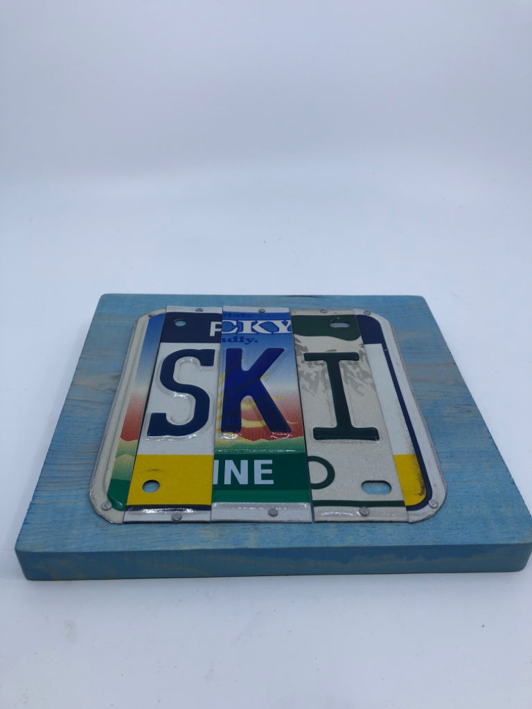 SKI LICENSE WALL HANGING.