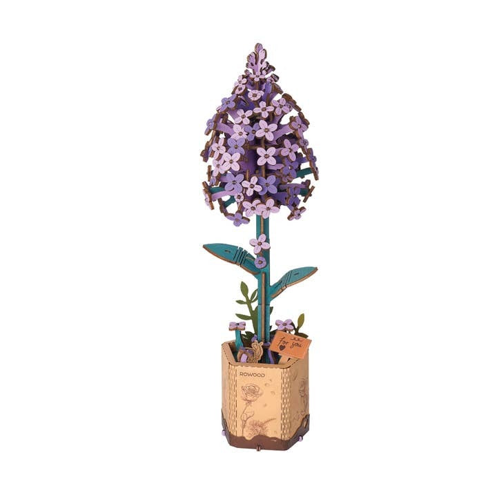 NEW 3D Wooden Flower Puzzle: Lilac. 154 Pieces