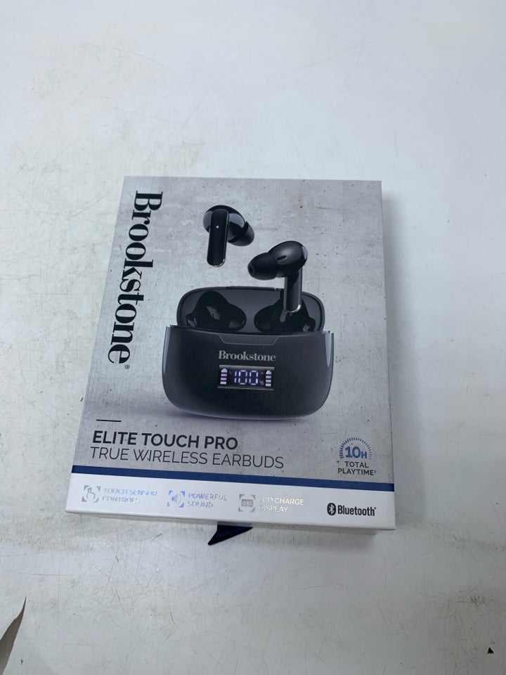 NIB BROOKSTONE ELITETOUCH TRUE WIRELESS PRO EARBUDS.