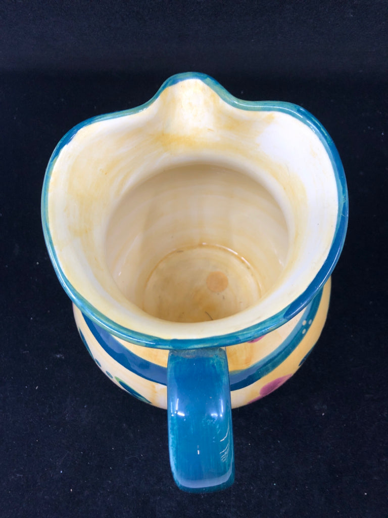 FLORAL PITCHER YELLOW/GREEN.