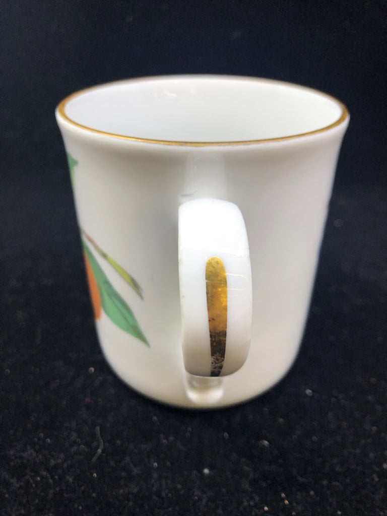 4 ORANGE AND GRAPES EVESHAM MUGS.
