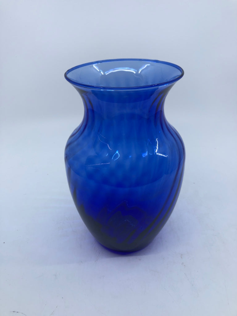 BLUE FLARE TOP VASE.