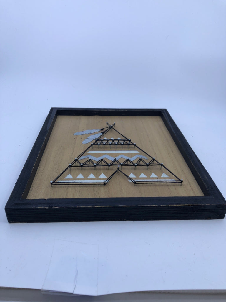 TEEPEE IN BLACK FRAME WALL ART.