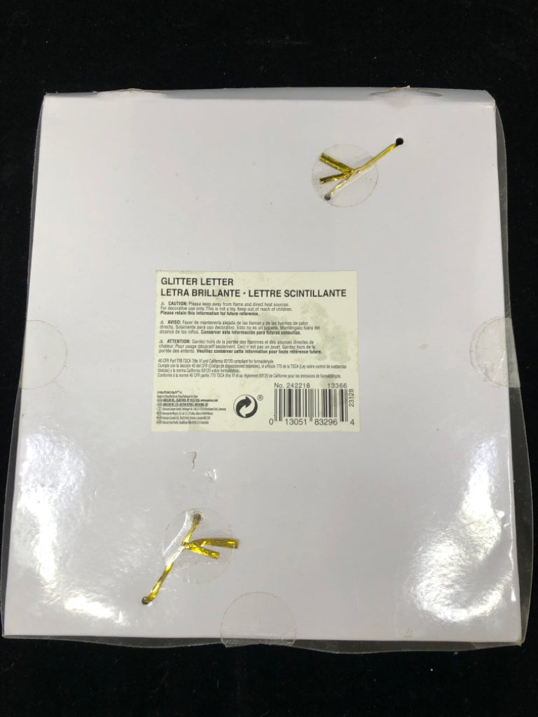 NIB GOLD GLITTER "G".