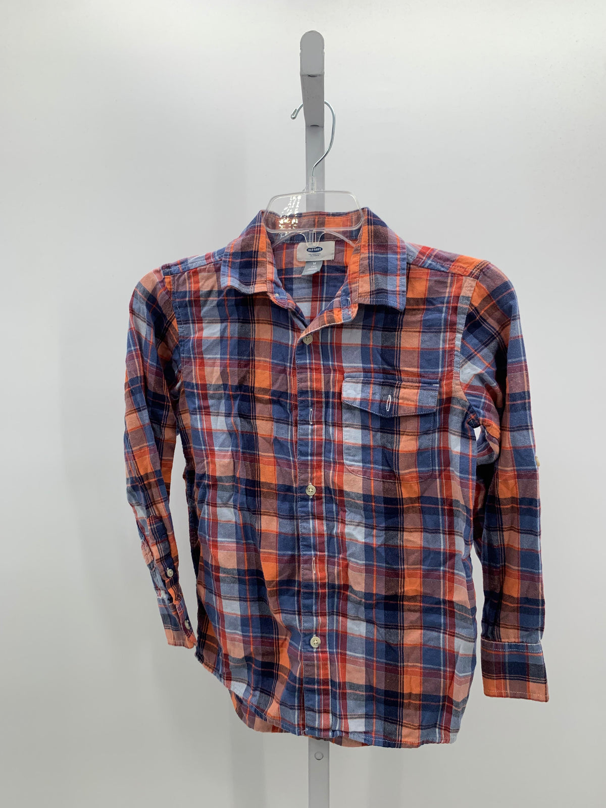 ORANG PLAID BTN DOWN