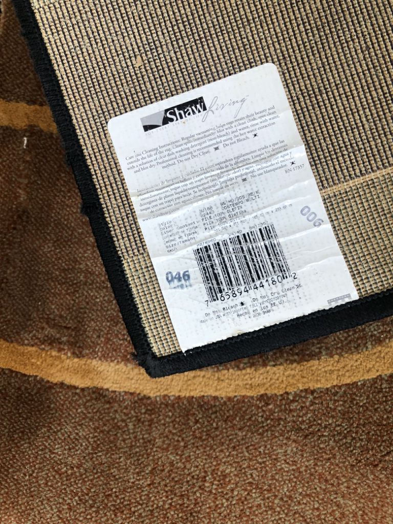 MULTI-COLORED CONTEMPORARY SHAW LIVING RUG.