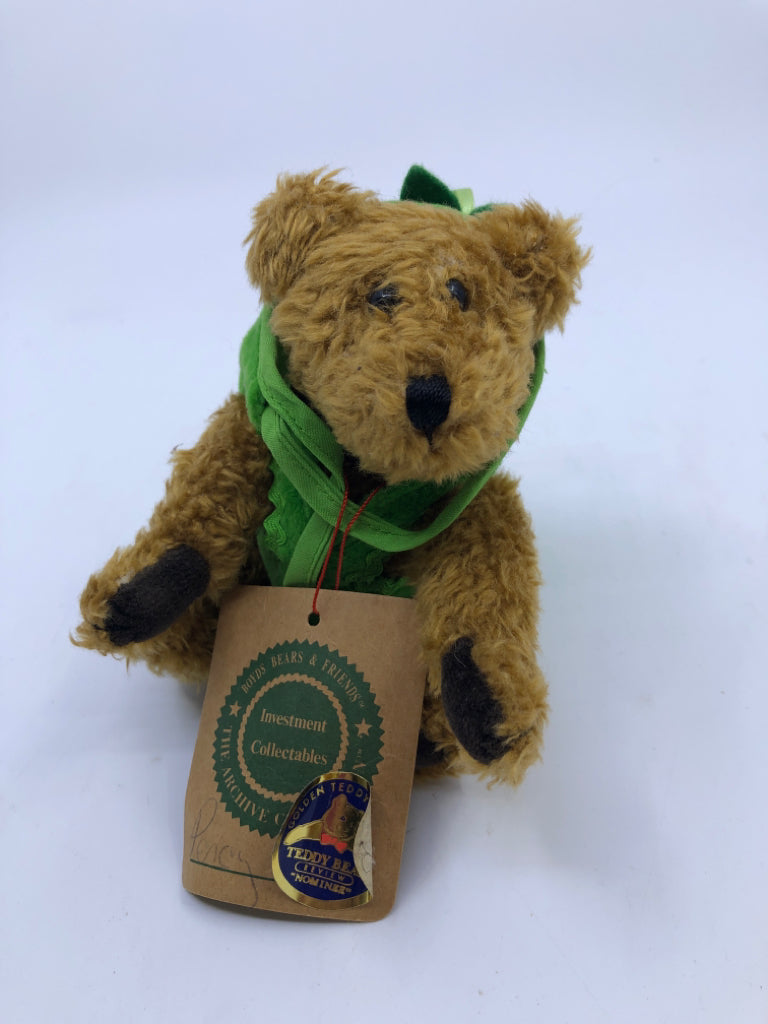 MINI BOYDS BEAR PLUSH W DINO COSTUME ON.