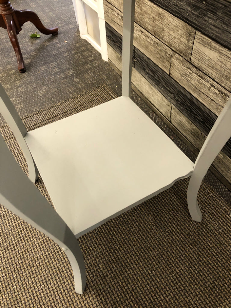 TALL GRAY SIDE TABLE.
