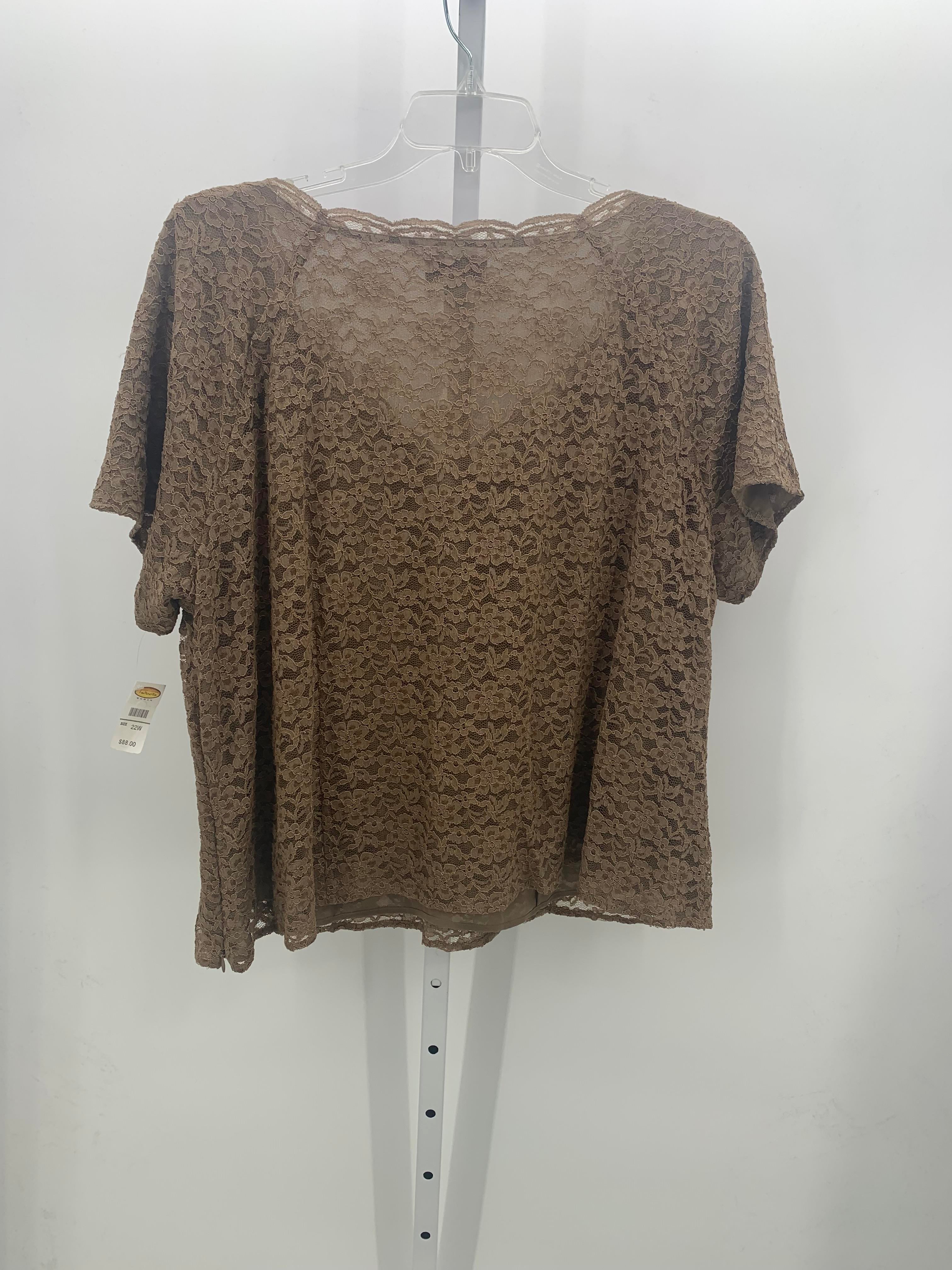 Talbots Size 22 W Womens Short Sleeve Shirt
