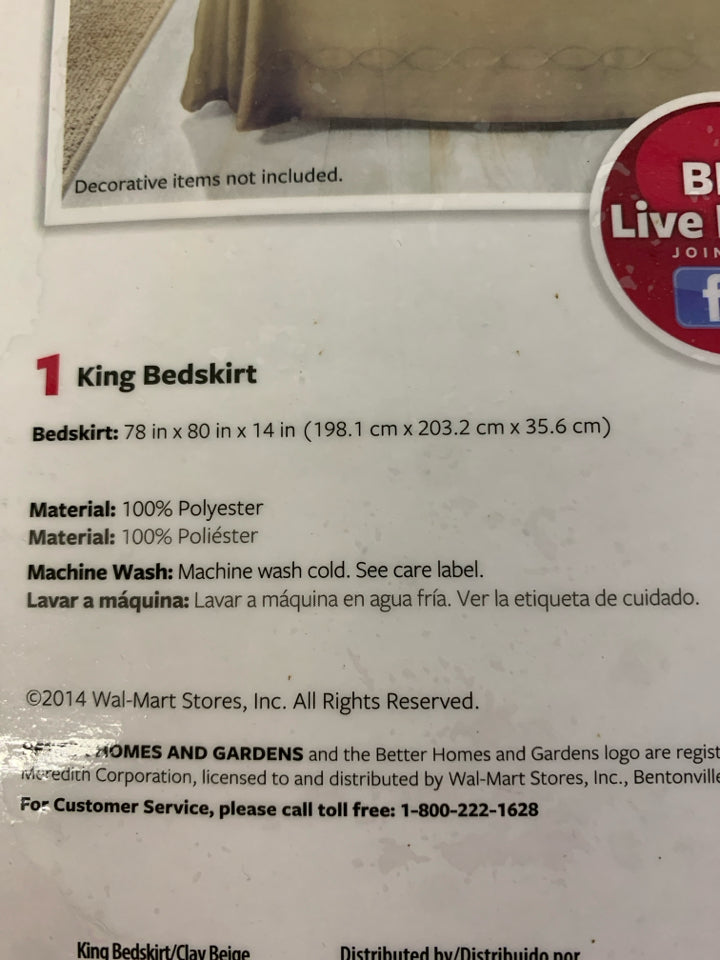 NIP CHAIN STITCH BEIGE BED SKIRT BETTER HOMES AND GARDENS.