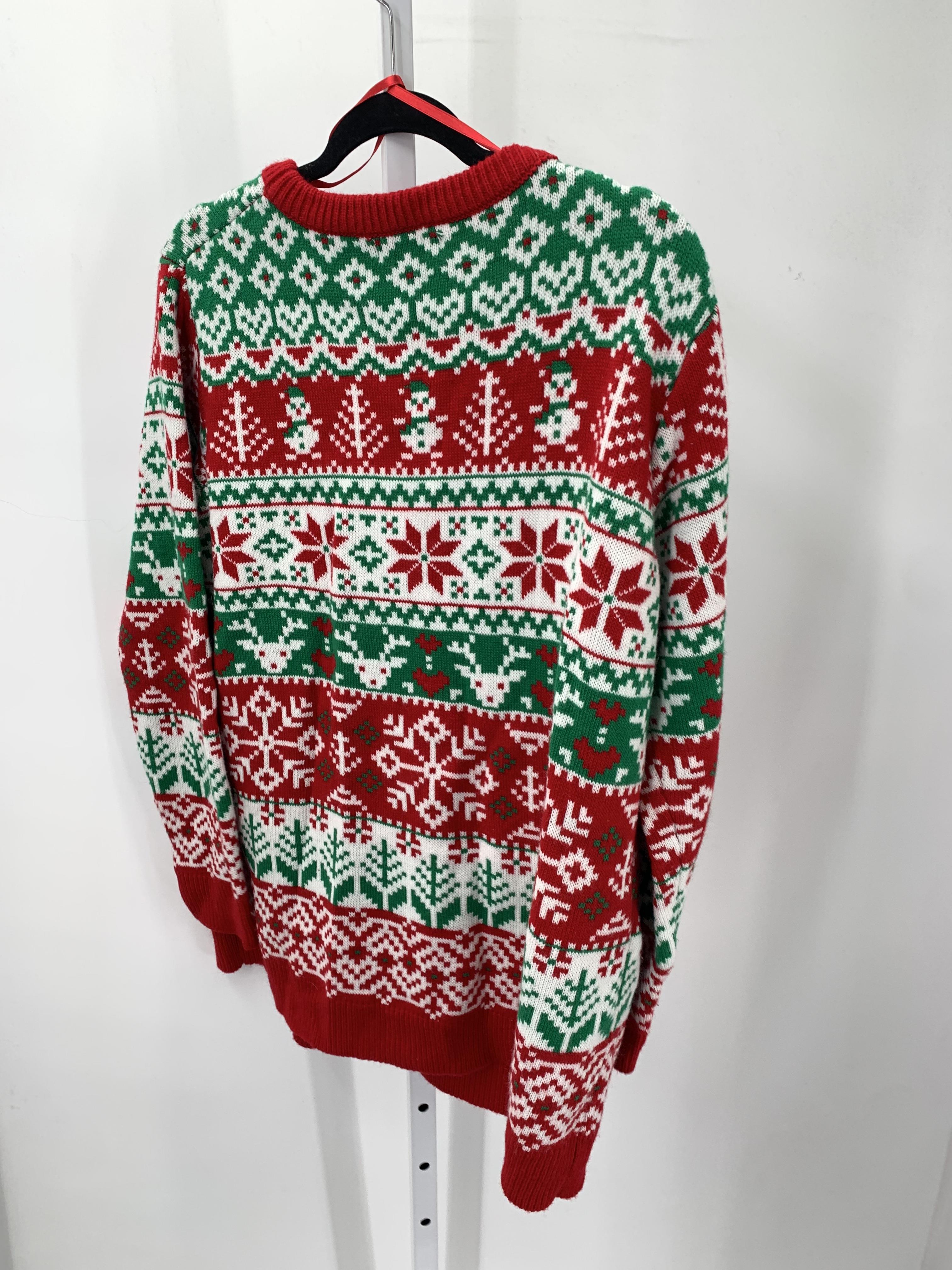 LONG SLV SWEATER SNOW MAN AND FLAKES