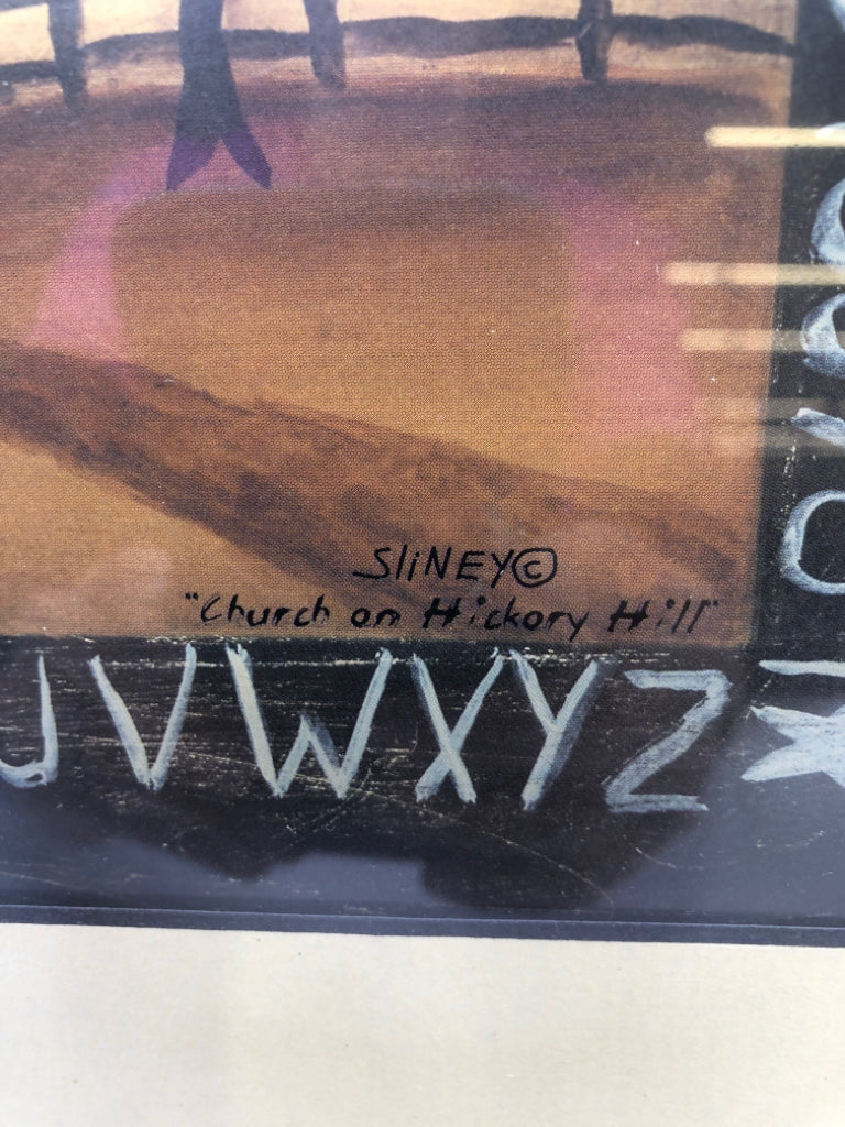 PRIMITIVE CHURCH ALPHABET WALL DECOR.