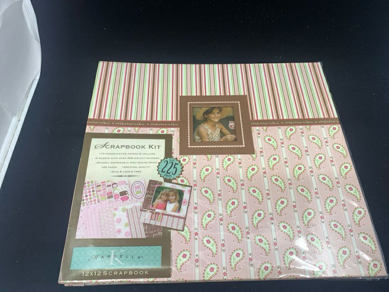 PINK STRIPED SCRAPBOOK KIT.