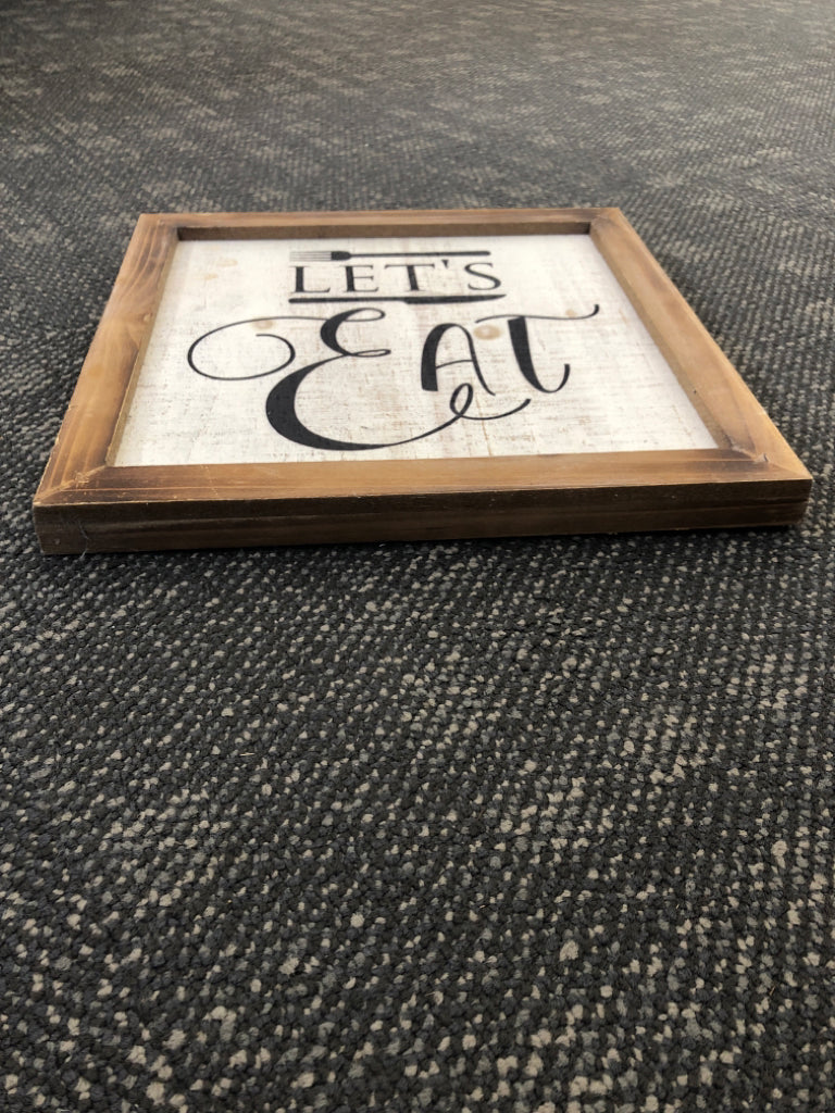 LET'S EAT- DISTRESSED WALL ART.