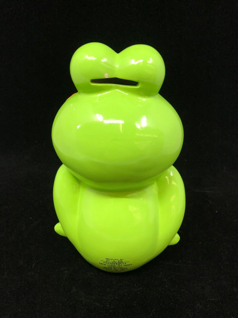FLOWER FROG COIN BANK.