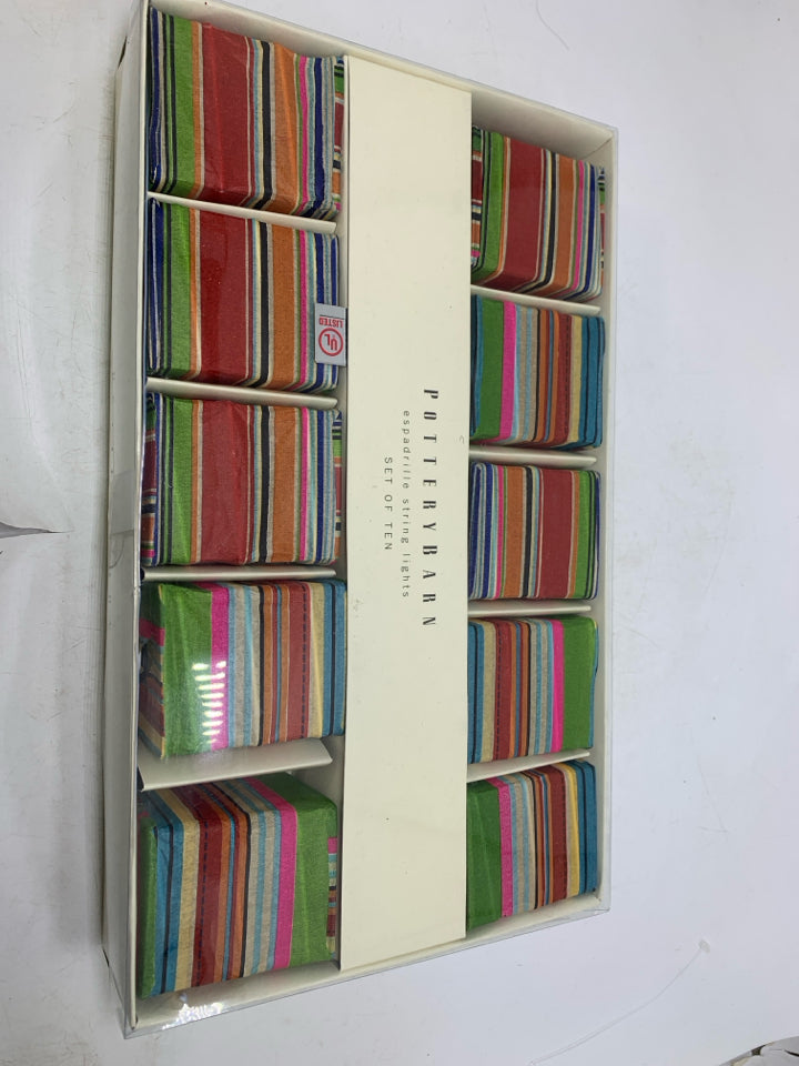 NIB STRIPES ESPADRILLE STRING LIGHTS.