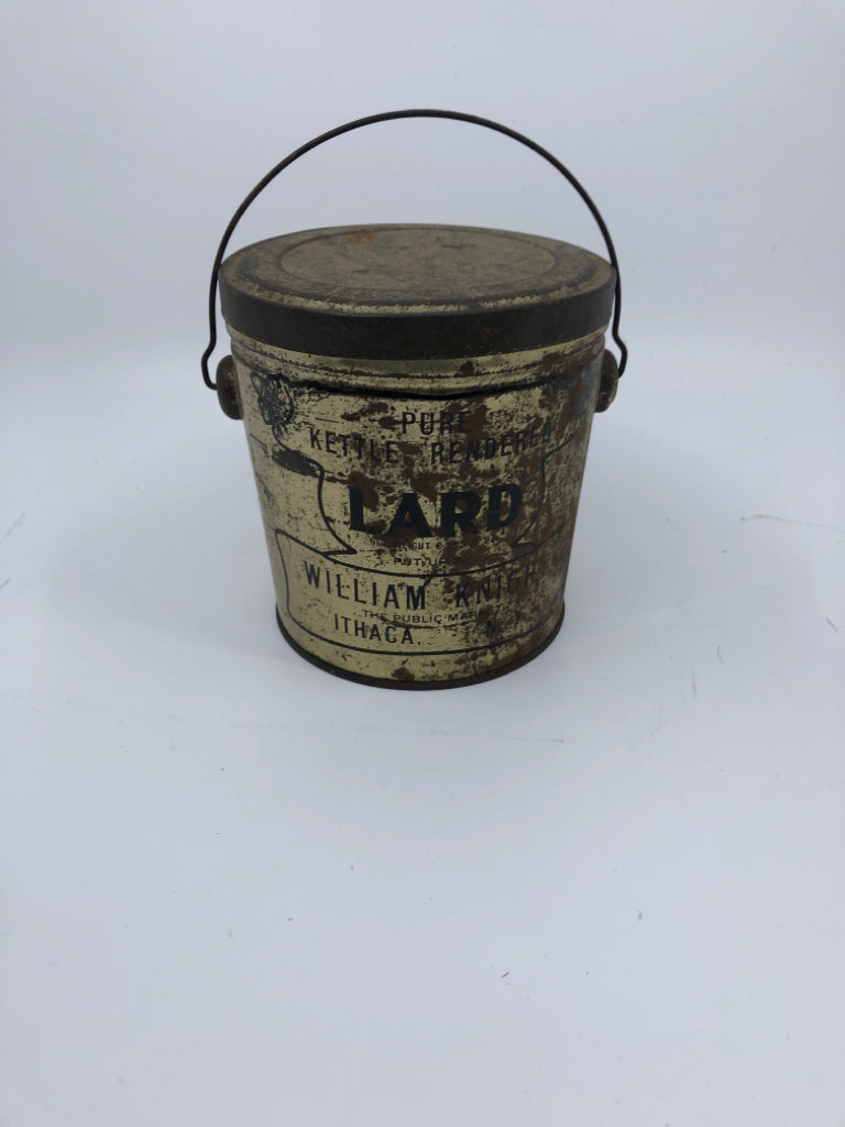 VTG EMPTY METAL LARD TIN.
