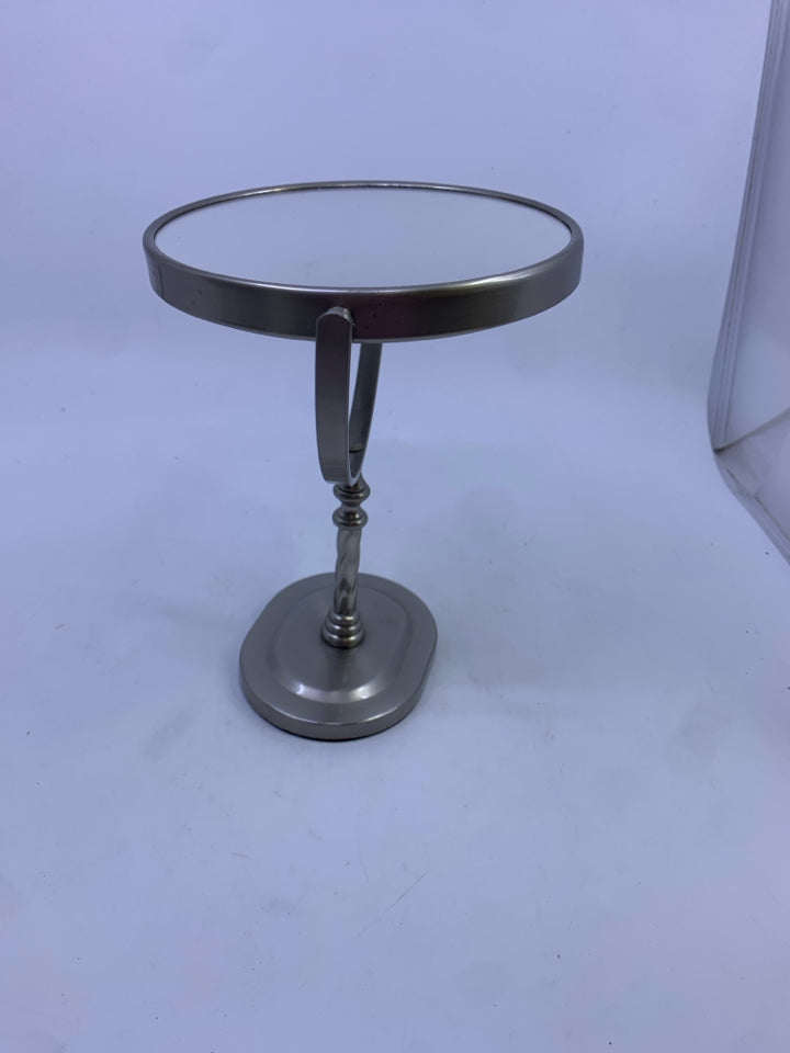 SILVER METAL COUNTER MIRROR.