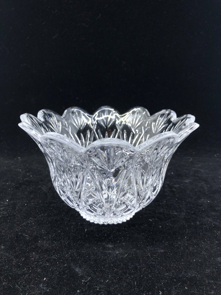 CUT GLASS WAVY EDGE NUT/CANDY BOWL.